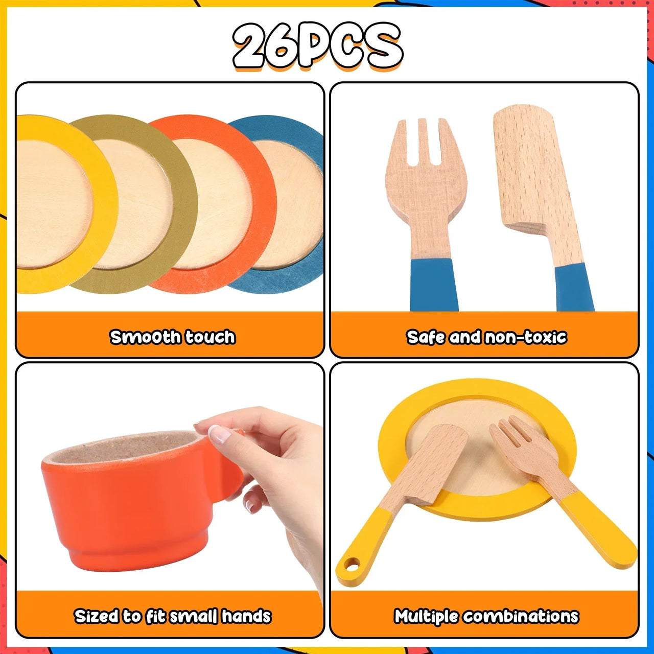 Woods™ - Créatif et éducatif - Jeu de cuisine en bois pour enfants