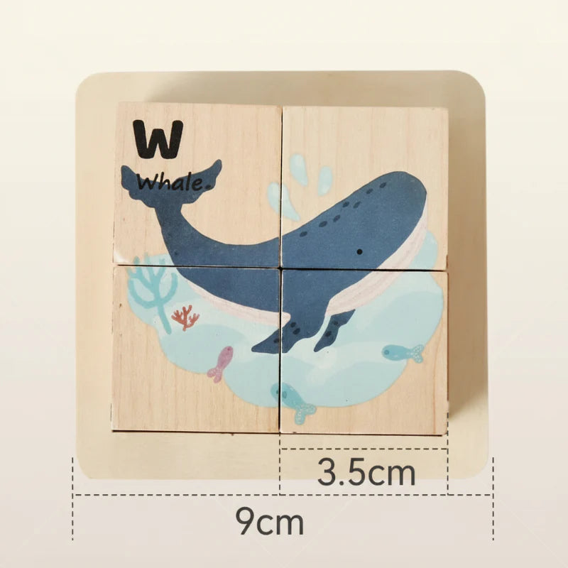 WoodMind – Créatif et éducatif – Puzzle en bois 6 en 1 Montessori Animaux