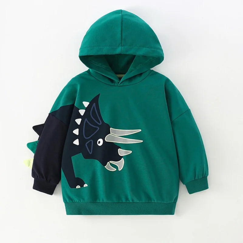DinoStyle – Chaud et respirant – Sweat à capuche avec imprimé Triceratops