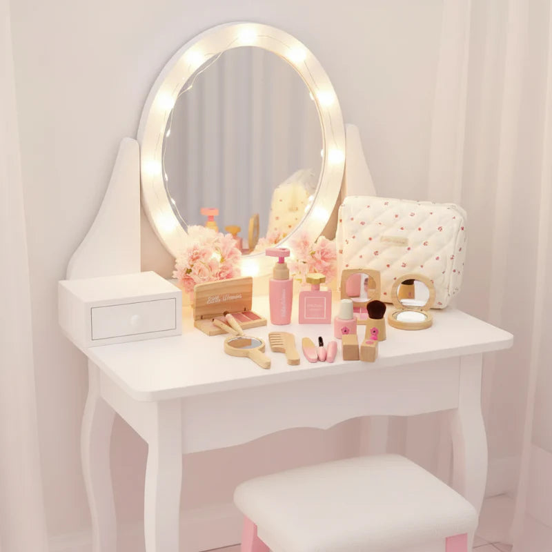 Wooden Makeup Play Set – Créativité et jeux de rôle – Trousse de maquillage en bois