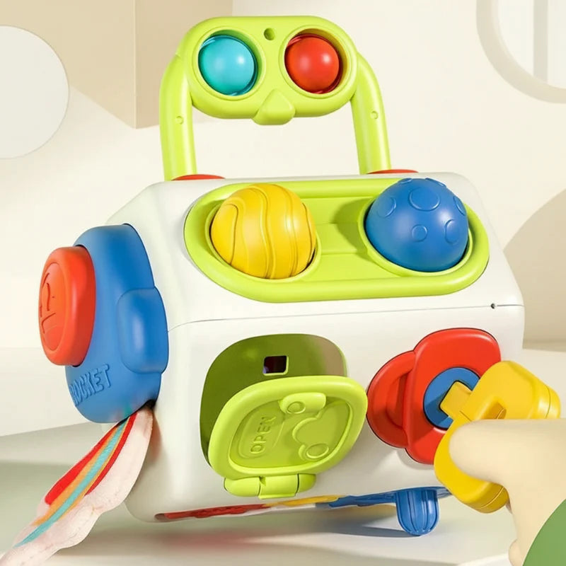 BusyCube – Intelligent et ludique – Cube Montessori Fidget 10 en 1