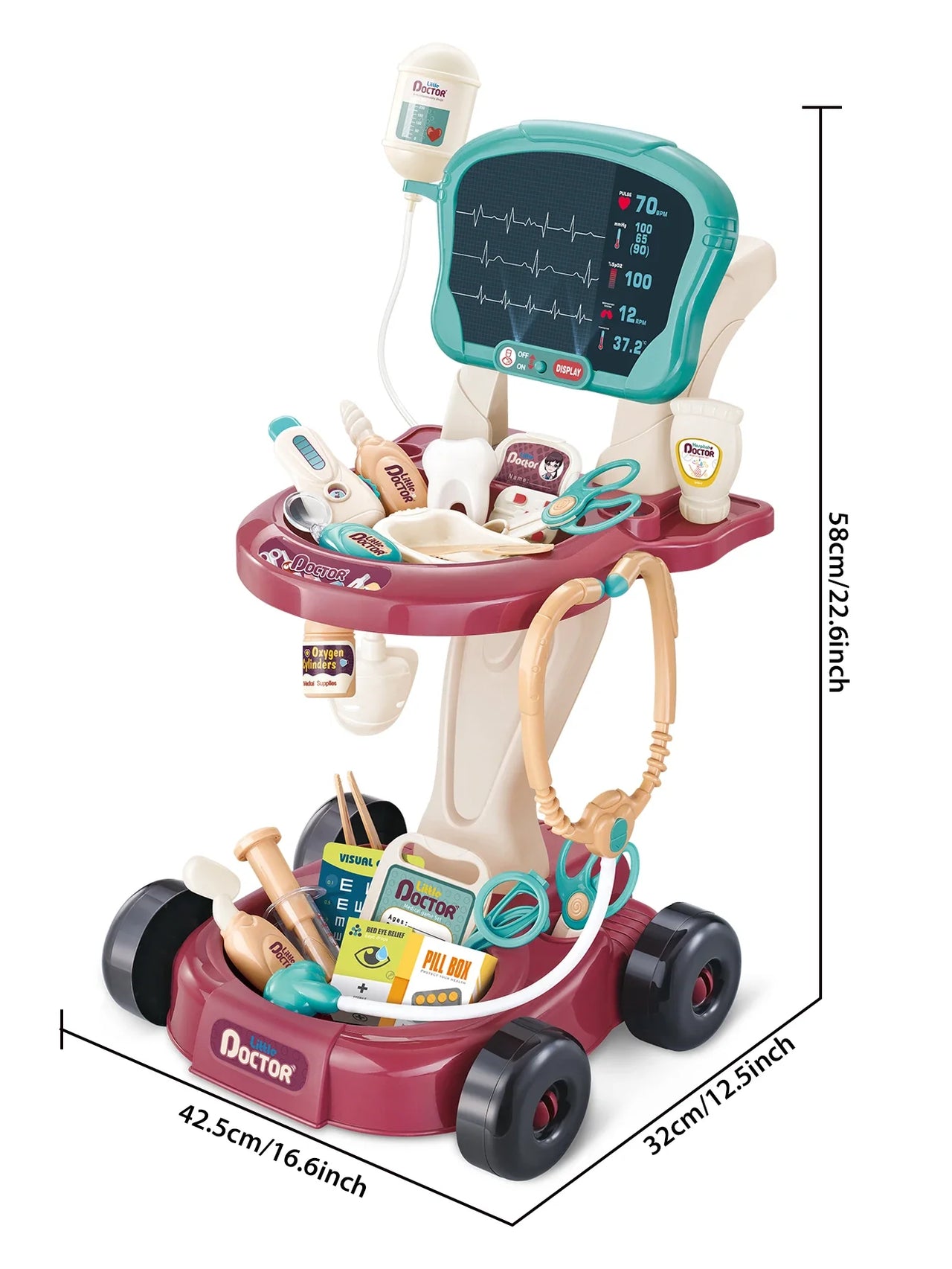 Mini Medic - Prudence et intelligence - Set de jouets pour le chariot du docteur