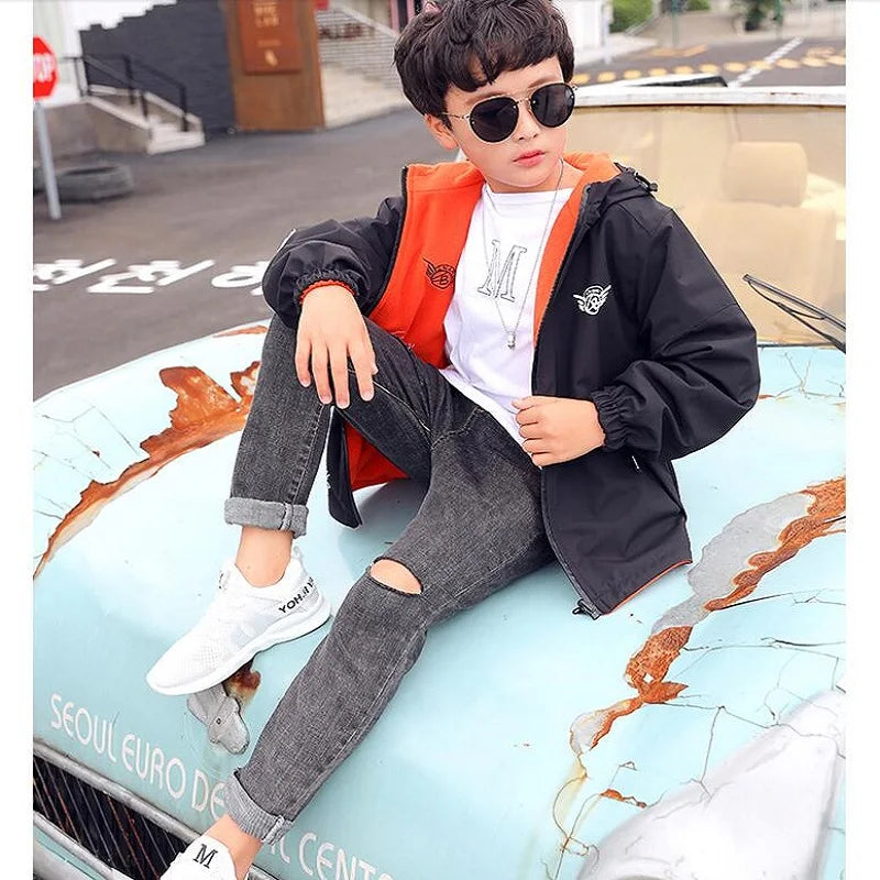 Reversible Kids Jacket – Imperméable et coupe-vent – Veste légère