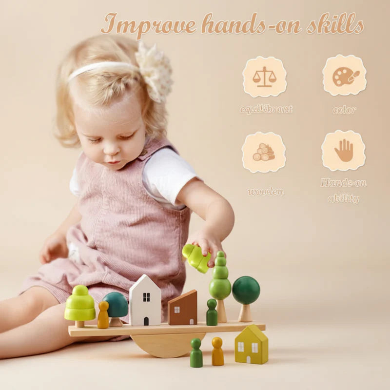 Wooden Forest Blocks – Créativité et développement – Jeu de blocs empilables en bois
