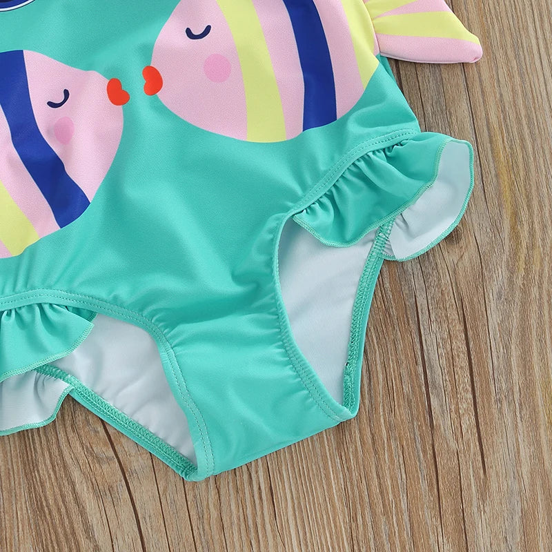 Mini Fashion™ - Imprimé Poissons Amusant - Maillot de bain fille