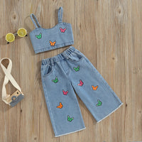 Thumbnail for Mini Fashion™ - Belle Broderie - Ensemble d'Été en Jean