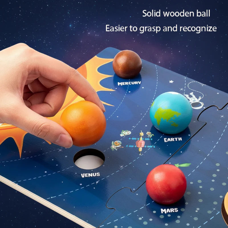 Wooden Solar System – Éducatif et ludique – Kit de jeu « Les planètes »