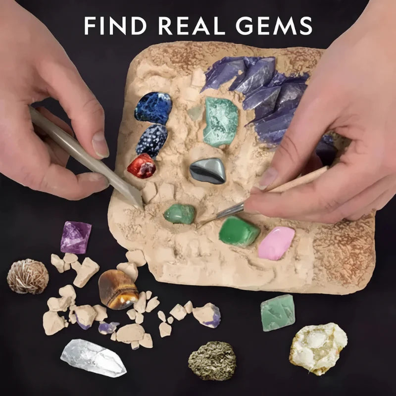 Gemstone Dig Kit – Découverte et apprentissage – Kit de fouilles de cristaux