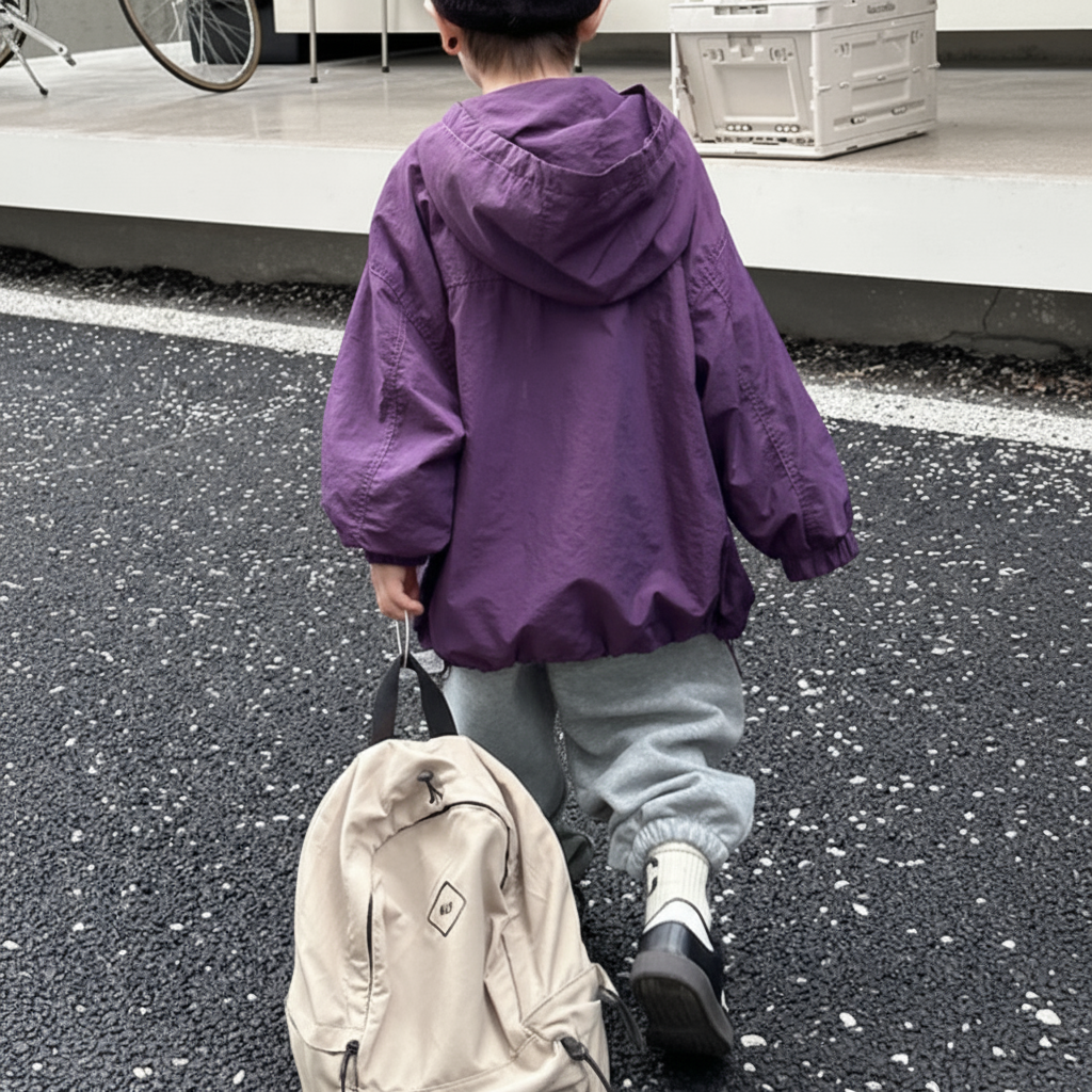 LiloWear – Coupe-vent et imperméable – Veste coupe-vent pour enfants avec capuche