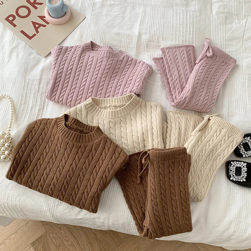 Mini Fashion™ - Stylé et Tendance - Pull et pantalon en tricot pour enfant