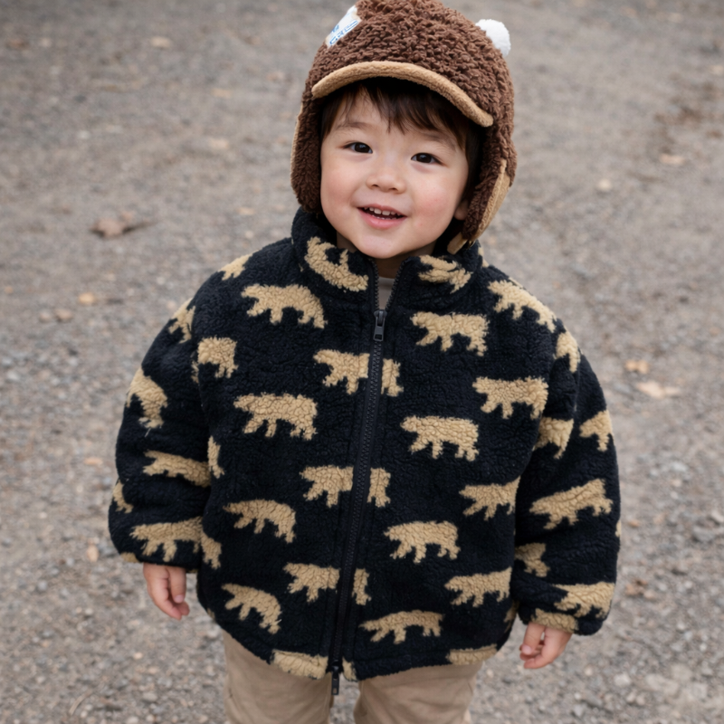 Mini Fashion  – Extra doux et chaud – Gilet polaire oursons
