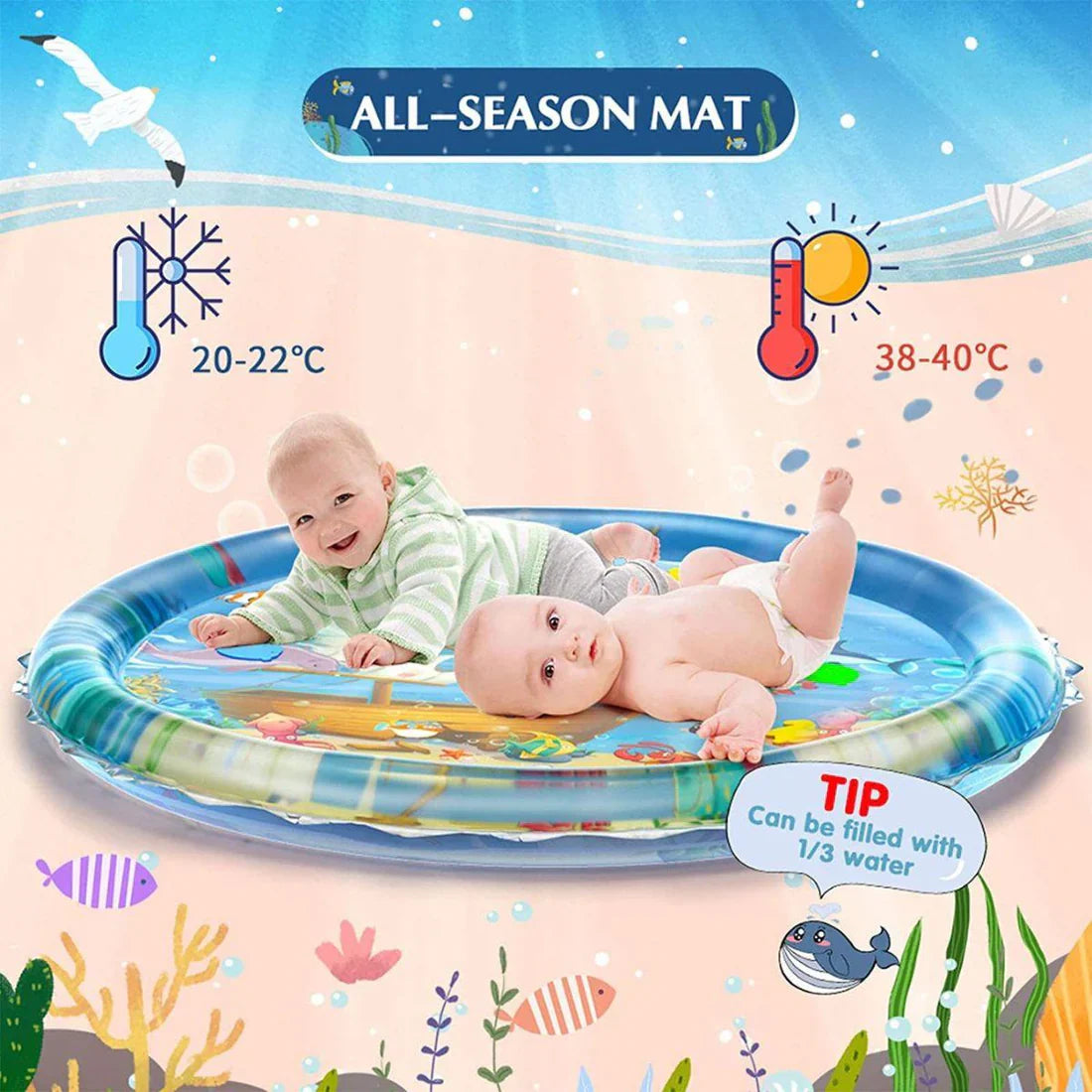 TinyWave – Joyeux et stimulant – Tapis sensoriel aquatique pour bébé