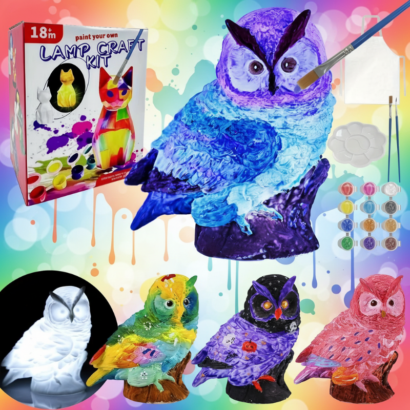MiniCrafters – Créativité et apprentissage – Kit de peinture « Lampe DIY Animaux »