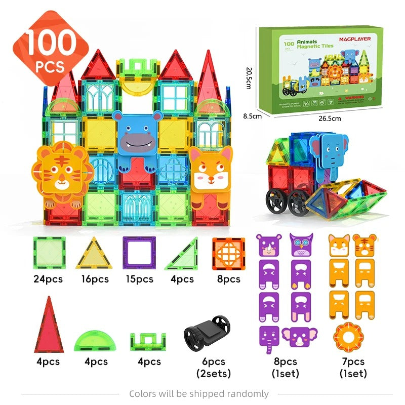 Animal Magnetic Building Blocks™ - Constructions magnétiques - Tuiles magnétiques pour animaux